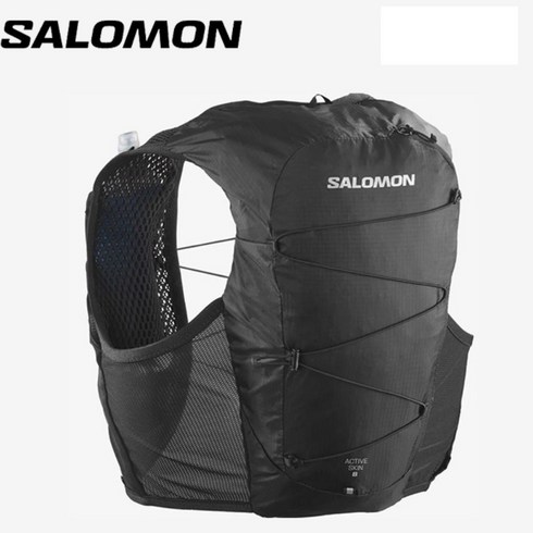 SALOMON 살로몬 하이드레이션 조끼 배낭 백팩 ACTIVE SKIN 8 SET 액티브 스킨8 셋트, 블랙