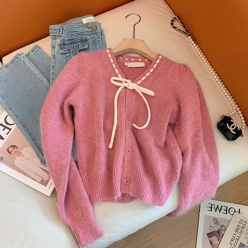 설레이는 러블리신상 핑크츄니트가디건(luke shop)