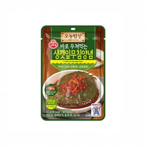 양념깻잎 - 오뚜기 오늘밥상 생깻잎무침양념, 1개, 100g