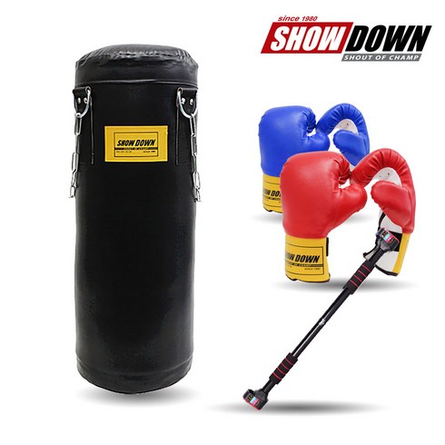 쇼다운샌드백 - SHOWDOWN 쇼다운 샌드백 팡팡 헤비백 B세트 75cm 글러브 철봉, 샌드백+스마트락+글러브 레드(중)