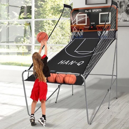 한토이 한큐 2인용 접이식 농구게임 농구기계 실내 실외 가정용 오락실 게임, 단품