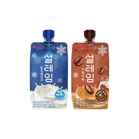 설레임 - 롯데제과 설레임 3종 30개 골라담기 밀크 쿠앤크 까페라떼, 160ml