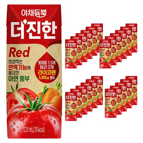 하루야채타요 - 롯데칠성음료 야채듬뿍 더진한 레드, 125ml, 24개