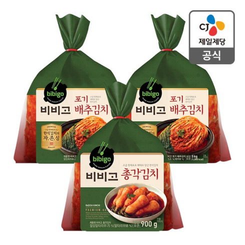 비비고베이직김치 - 시원 아삭한 비비고 포기김치 10kg + 총각김치 900g, 1세트