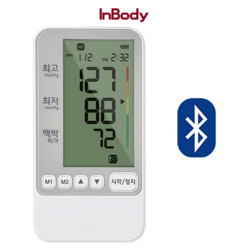 bp170 - 인바디 가정용 국산 혈압측정기 자동 혈압계 BP170/BP170B + 원터치 커프 어댑터 체온계, 인바디 혈압계 블루투스 (BP170B), 1개