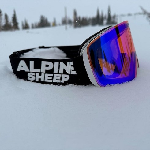 Alpine Sheep 스키 고글 마그네틱 교체 가능한 렌즈 2개 남성 및 여성용 (화이트 프레임 미러 실버 및 옐로우 렌즈), 1) 클리어 블루 및 2) 클리어 레드, 화이트 프레임