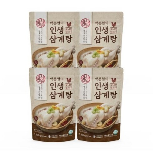 인생삼계탕 - [인생 삼계탕]백종원의 인생삼계탕 1 2kg x 4팩, 1.2kg, 1개