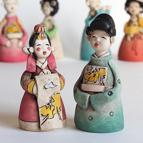 이천도자기마을체험 - 이천도자기 토비 전통혼례신랑신부 인형세트(중), 세트, 1