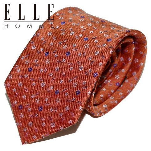 [ELLE HOMME] 엘르옴므 실크넥타이 - 가든 오렌지 8cm