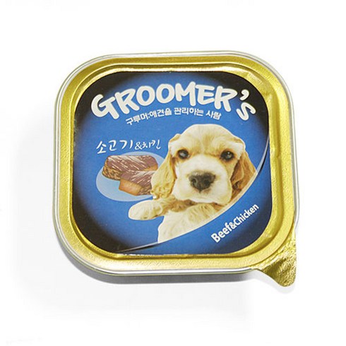 구루머스 애견간식 캔, 12캔, 소고기&치킨 100g