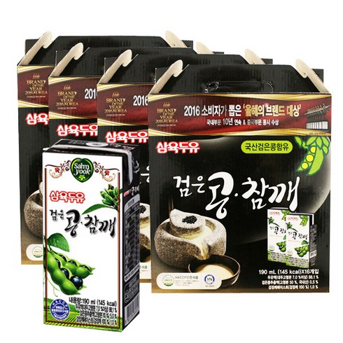 삼육두유 검은콩참깨 두유, 190ml, 64개