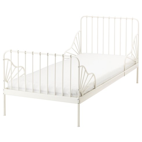 [IKEA] MINNEN 길이조절침대+갈빗살 화이트 80x200cm 391.246.17