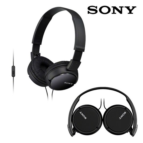 소니 MDR-ZX110AP 헤드폰 최신형, 블랙