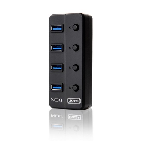 NEXT /USB3.0 허브/4포트/유전원/개별스위치, NEXT-704U3