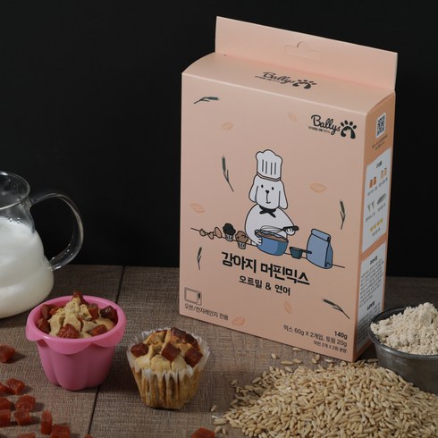밸리스 강아지 머핀믹스 오트밀&연어 70 x 2p / 밸리스 청년들이 만드는 핸드메이드 수제간식, 1개