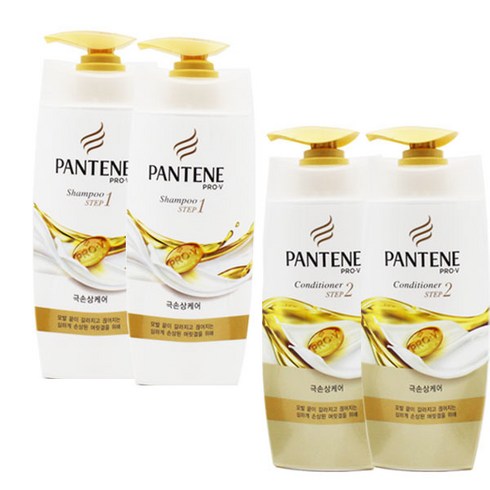 팬틴 극손상 케어 500ml 샴푸 2개 + 500ml 린스 2개, 1세트