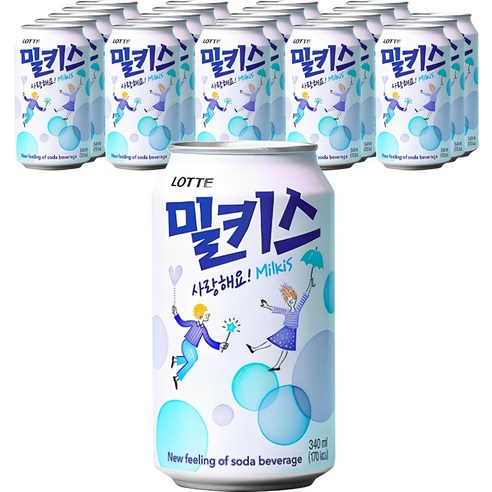 밀키스 탄산음료, 340ml, 48개