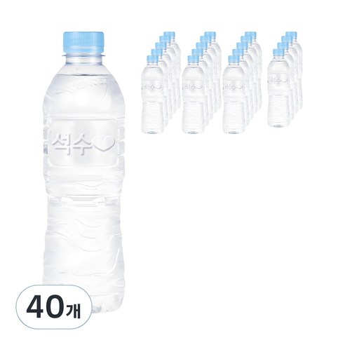 석수 무라벨 생수, 500ml, 100개