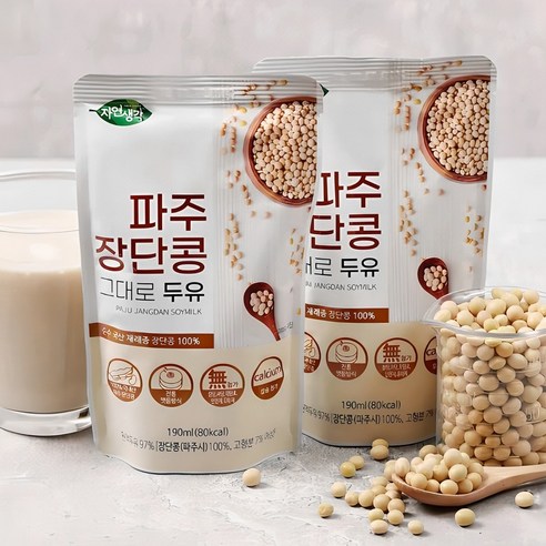 파주 장단콩 그대로 두유 자연생각 국산콩두유, 20개, 190ml