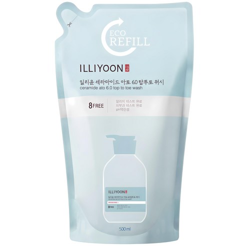 일리윤 세라마이드 아토 6.0 탑투토 워시 리필형, 500ml, 4개