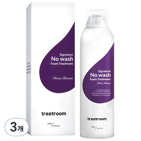 트리트룸 시그니처 노워시 폼 트리트먼트 메리블라썸향, 211ml, 3개
