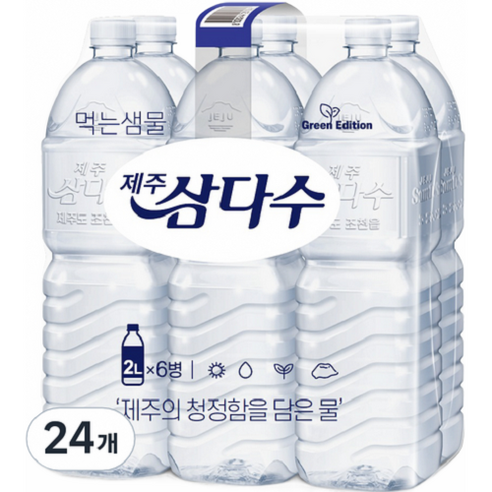 제주삼다수 그린 무라벨, 2L, 24개