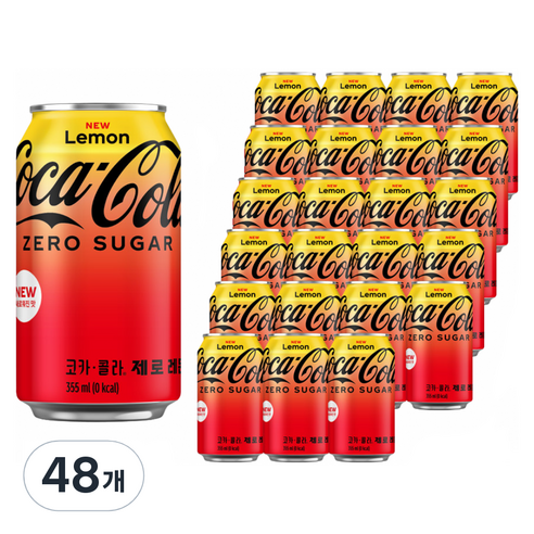 코카콜라 코크제로 레몬 음료, 355ml, 24개