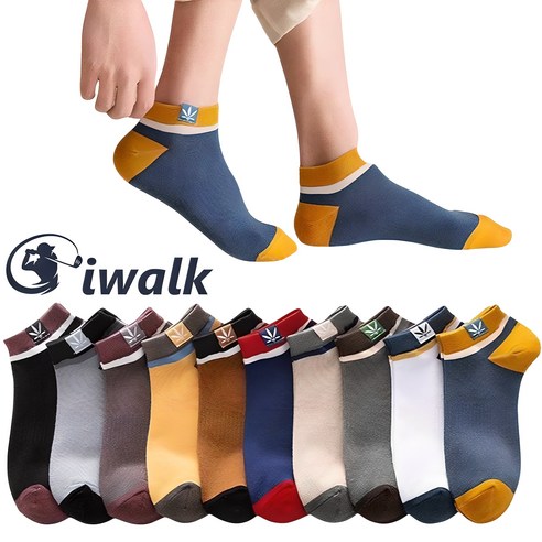 Giwalk 남성 발목양말 남성용 발목 패션 양말 컬러 양말 10족