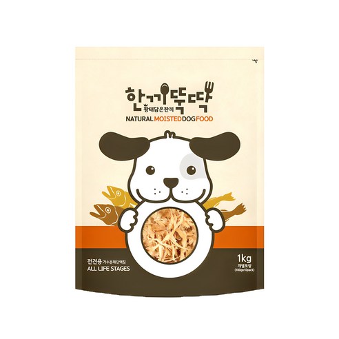 한끼뚝딱 전연령용 황태담은 한끼 소프트 사료, 소, 1kg, 1개