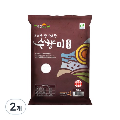 수향미 골든퀸 3호 백미, 3kg, 2개