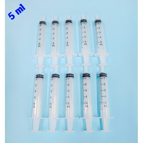 사이언스몰 바늘없는 주사기 (5ml) 과학실험용 동물급식용 공예작품용 잉크충전용 화장품소분용, 10개