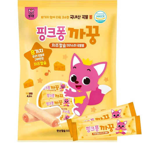 핑크퐁까꿍 치즈 칼슘 곡물 크리스피롤 24p, 치즈맛, 1개, 120g