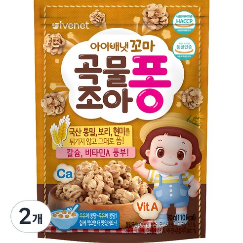 아이배냇 꼬마곡물조아퐁 과자 30g, 곡물맛, 2개