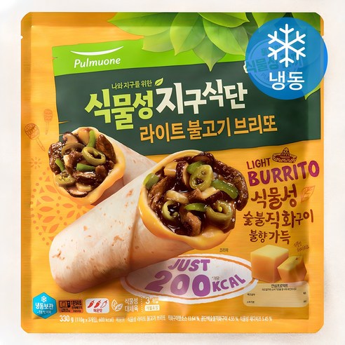 풀무원 식물성 지구식단 라이트 불고기 브리또 (냉동), 110g, 3개입, 1개