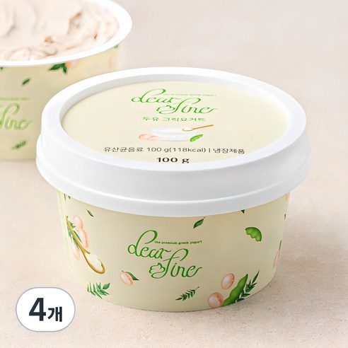 디어파인 두유 그릭요거트, 100g, 1개입, 4개