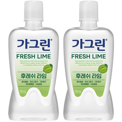 가그린 후레쉬 라임 구강청결제, 2개, 750ml