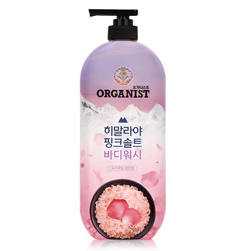 히말라야핑크솔트 풍성한 거품 산뜻한 바디워시 로즈향, 865ml, 4개