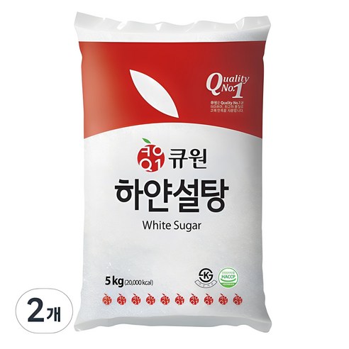 큐원 하얀 설탕, 5kg, 2개