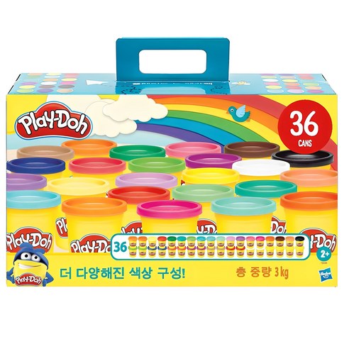 해즈브로 플레이도우 뉴 메가팩 36팩, 혼합색상, 85g, 1세트 
학습완구/교구