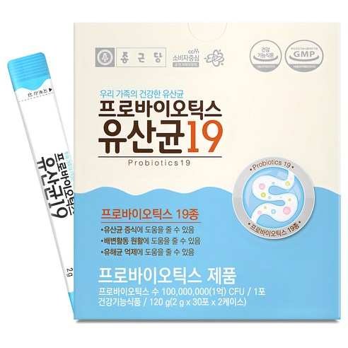 종근당 프로바이오틱스 유산균19, 60회분, 2g, 1개