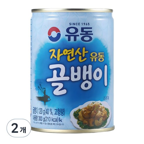 유동 자연산 골뱅이 통조림, 300g, 2개