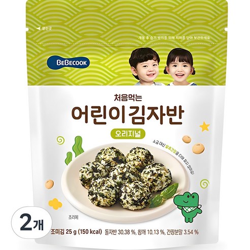 처음 먹는 어린이 김자반, 25g, 2개, 오리지널