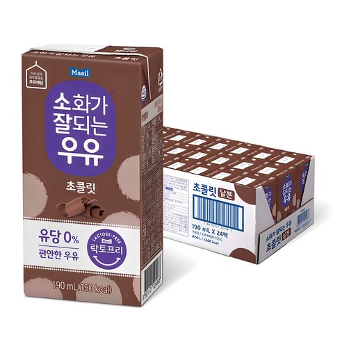 소화가잘되는우유 초콜릿, 24개, 190ml