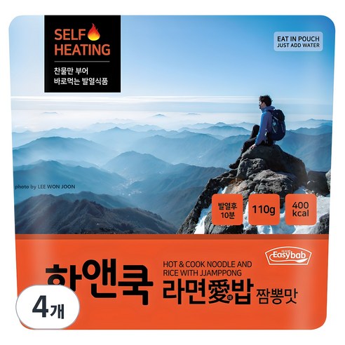이지밥 핫앤쿡 라면애밥 짬뽕맛, 110g, 4개 면/통조림/가공식품 이지밥 핫앤쿡 라면애밥 짬뽕맛, 110g, 4개 면/통조림/가공식품