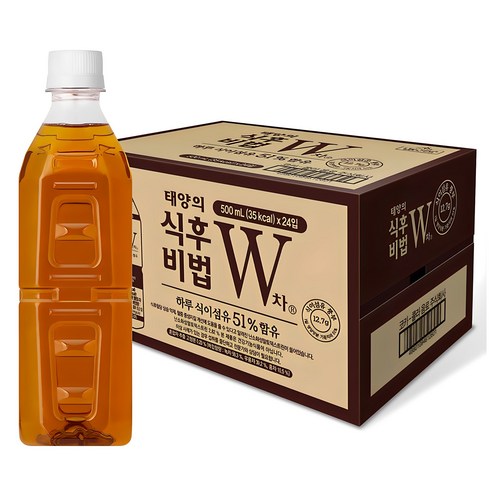 태양의 식후비법 W차 무라벨, 500ml, 24개