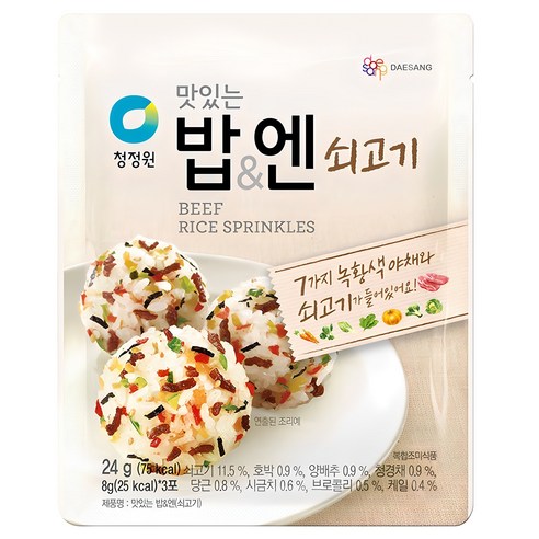 청정원 맛있는 밥&엔 쇠고기, 24g, 1개 면/통조림/가공식품