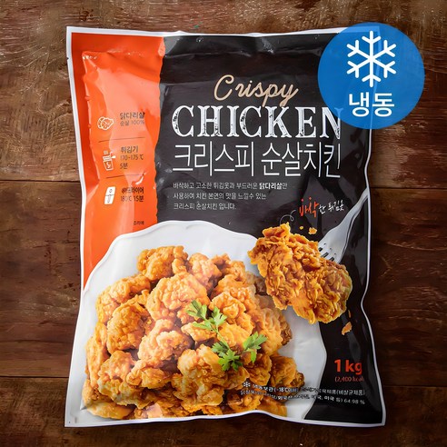 크리스피 순살치킨 (냉동), 1kg, 2개