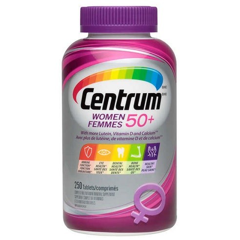 Centrum (센트룸 캐나다) 여성을 위한 50세 이상 종합 비타민 미네랄 8개월분, 250정, 1개 시니어 건강식품