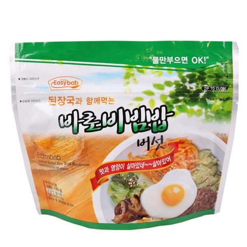 이지밥 바로 비빔밥 버섯 전투식량, 140g, 2개