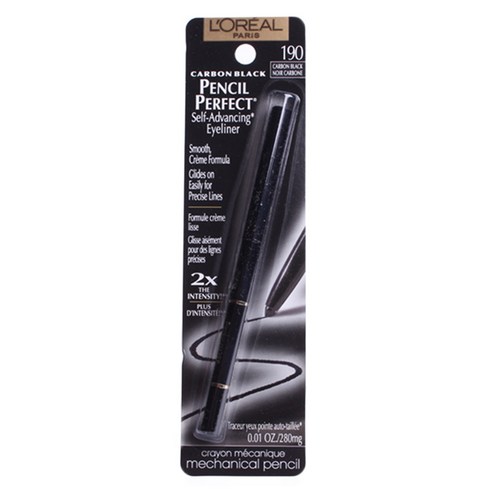 L''Oreal 펜슬 퍼펙트 셀프-어드벤싱 아이라이너 280mg, Carbon Black, 1개